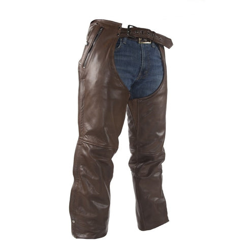 Brown Leather Chaps Extra Heavy Duty With Removable Liner