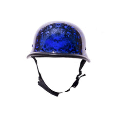 Blue Skull Graveyard German Novelty Motorcycle Helmet, Novelty Helmets, [product_description] - Rhino Gear