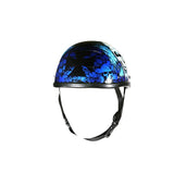 Blue Skull Novelty Boneyard Motorcycle Helmet With Iron Cross/Skulls, Novelty Helmets, [product_description] - Rhino Gear