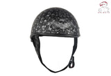 DOT Low Profile Flat Black Motorcycle Helmet With Skulls Graphic, DOT Helmets, [product_description] - Rhino Gear