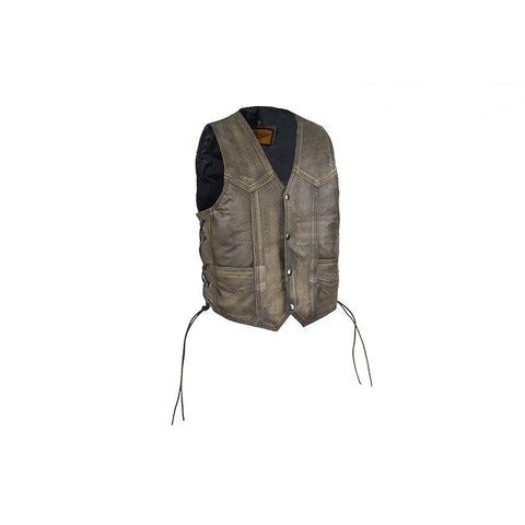 Kids Brown Classic Leather Vest with Side Laces