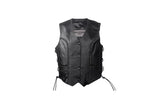 Women's Leather Vest With Braid And Lace Sides, Woman's Vests, [product_description] - Rhino Gear