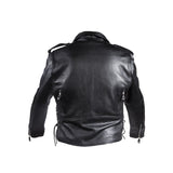 Mens Classic Police Style Motorcycle Jacket With Side Laces - Terminator Style, Men's Leather Jacket, [product_description] - Rhino Gear