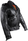 Mens Classic Police Style Motorcycle Jacket With Side Laces - Terminator Style, Men's Leather Jacket, [product_description] - Rhino Gear