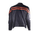 Men's Racer Jacket With Orange Racing Stripes, Men's Leather Jacket, [product_description] - Rhino Gear