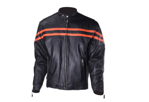 Men's Racer Jacket With Orange Racing Stripes