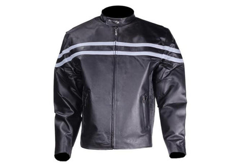 Men's Racer Jacket With Silver Racing Stripes