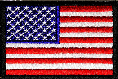 American Flag PATCH with Black Borders - 3x2 inch