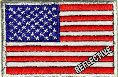 American Flag Reflective PATCH - 3x2 inch