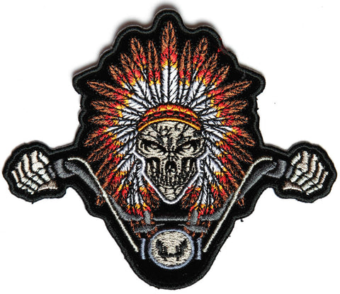 Indian Head Dress Rider Small PATCH - 4.3x3.6 inch