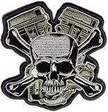 Skull and Cross Bones With Engine PATCH In OD Green - 3.8x4 inch, Patch, [product_description] - Rhino Gear