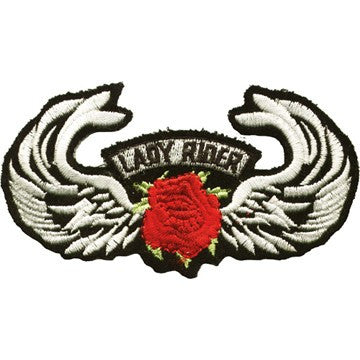 Wings Lady Rider and Rose Patch 6" x 11"