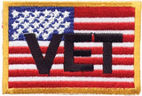 American "Vet" Flag with Yellow Border Patch 2.5" x 3", Patch, [product_description] - Rhino Gear