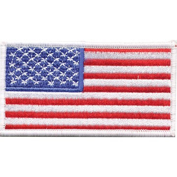 American Flag with White Border Patch 2.5" x 3"