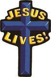 "Jesus Lives" Cross Patch 3" x 2", Patch, [product_description] - Rhino Gear