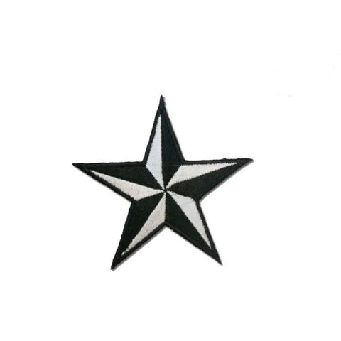 Star Motorcycle Patch - Black and White - 3" x 3"