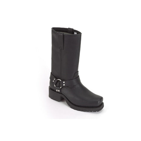 Womens Biker Engineering Boots With Strap & Ring At Ankle