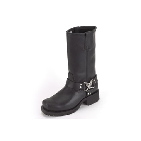 Women's Biker Engineering Boots With Eagle At Ankle