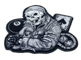 Biker Dude Skull Small PATCH In Gray - 4x4 inch, Patch, [product_description] - Rhino Gear