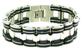 Stainless Steel Chain With Black Accents Bracelet, Stainless Steel Bracelets, [product_description] - Rhino Gear