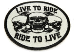 Live To Ride Ride To Live Three Skulls PATCH - 3x3 inch, Patch, [product_description] - Rhino Gear