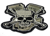 Skull and Cross Bones With Engine PATCH In OD Green - 3.8x4 inch, Patch, [product_description] - Rhino Gear