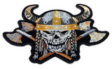 Viking Skull With Axes and Horn Helmet Small PATCH - 4.5x3.5 inch, Patch, [product_description] - Rhino Gear