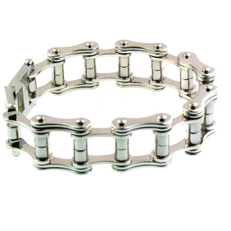 Stainless Steel Bike Chain Bracelet Medium Weight