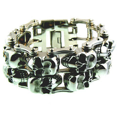 10 Skull Stainless Bracelet - Primary Chain, Bracelets, [product_description] - Rhino Gear