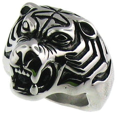 "Unleash The Beast" Stainless Steel Tiger Ring, Stainless Steel Rings, [product_description] - Rhino Gear